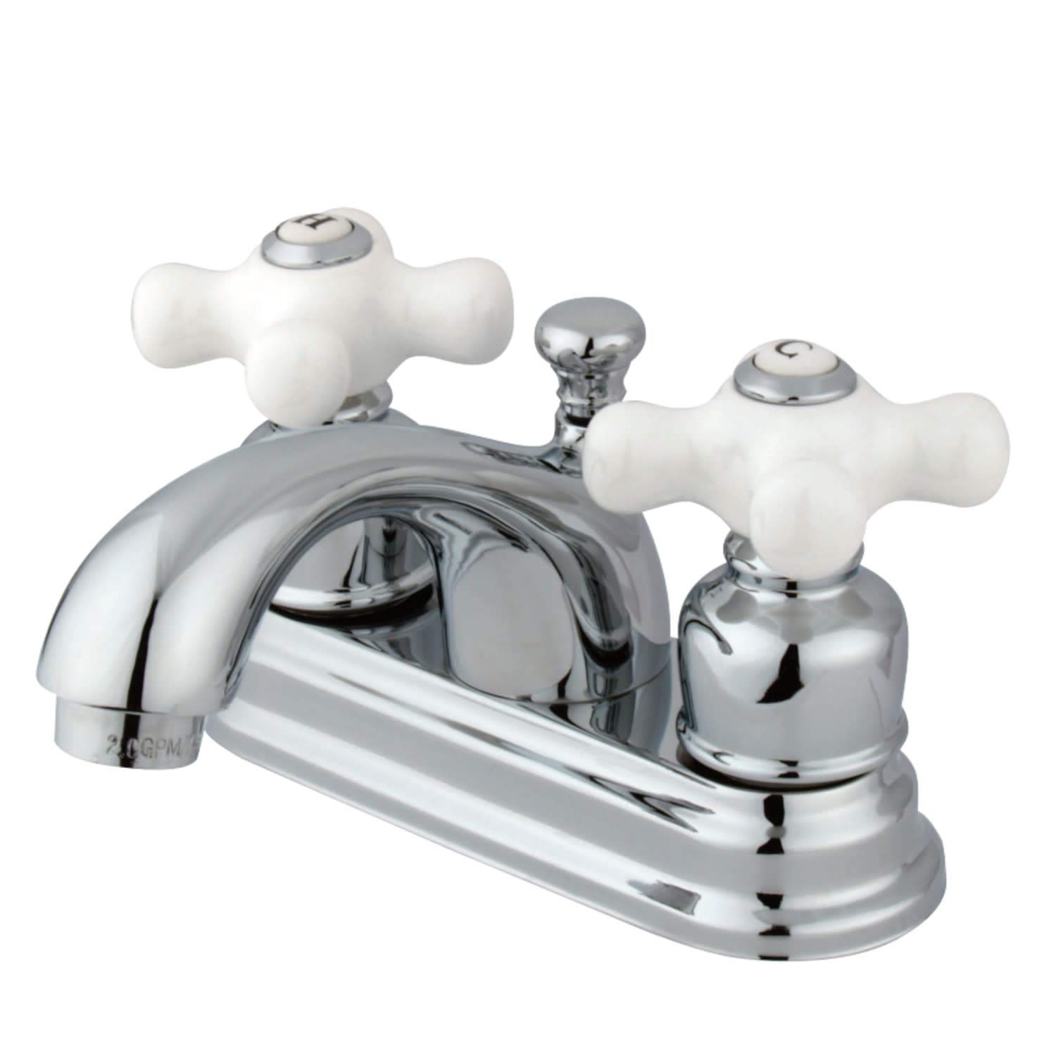 Kingston Brass KB2601PX 4 "Centerset Banyo Bataryası, 4" Emzik Erişimi, Parlak Krom