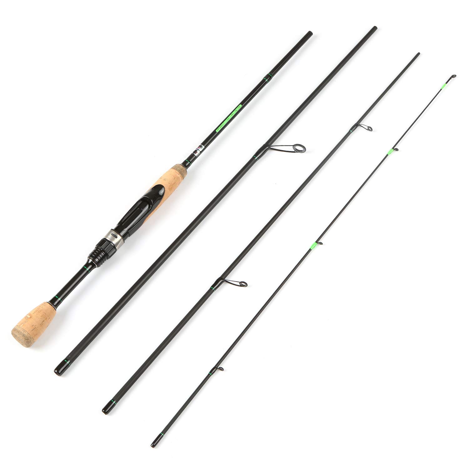 Canna da Pesca da Viaggio Portatile Canna da Pesca Leggera in Fibra di Carbonio 4 Pezzi,Canna da Pesca da Viaggio
