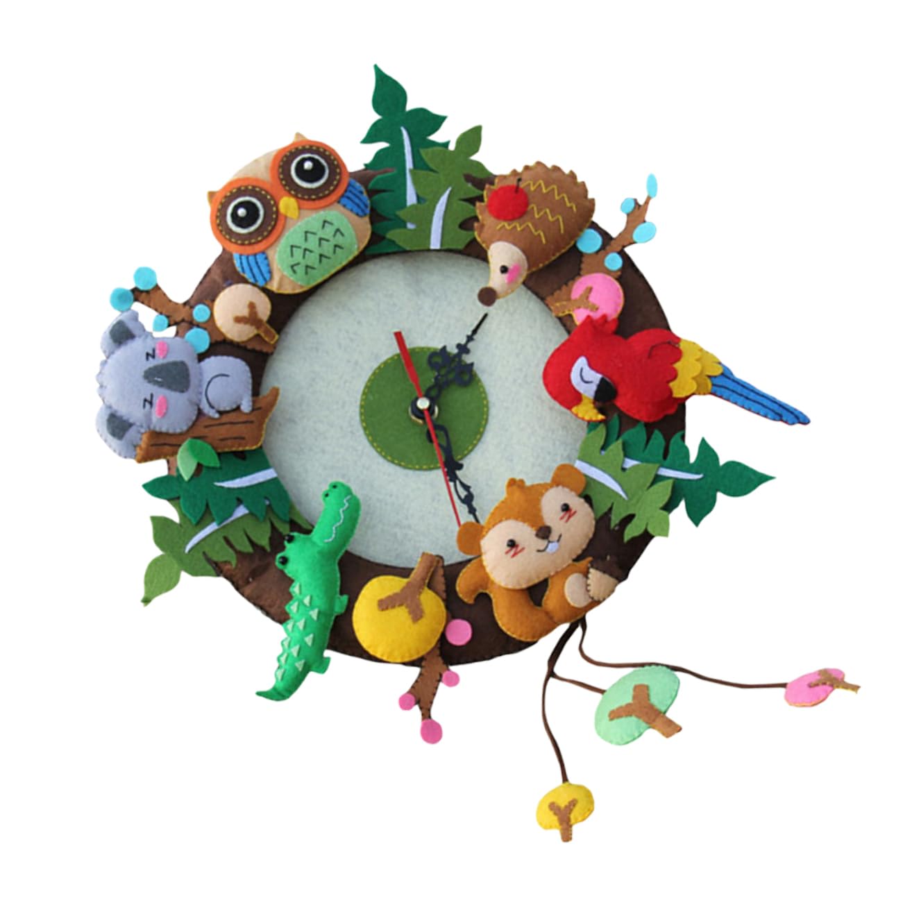 Lurrose 1 Set of Handmade Clock Supplies Animal Wall Clock Decor Safe DIY for Boys and Girls