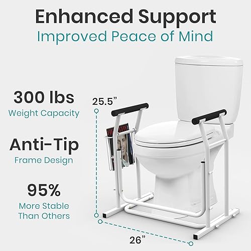 Miniatura 4 de Barandal para baño Stand Alone de Vive marco de asistencia para seguridad en el baño con barra de agarre y baranda de seguridad para ancianos y con