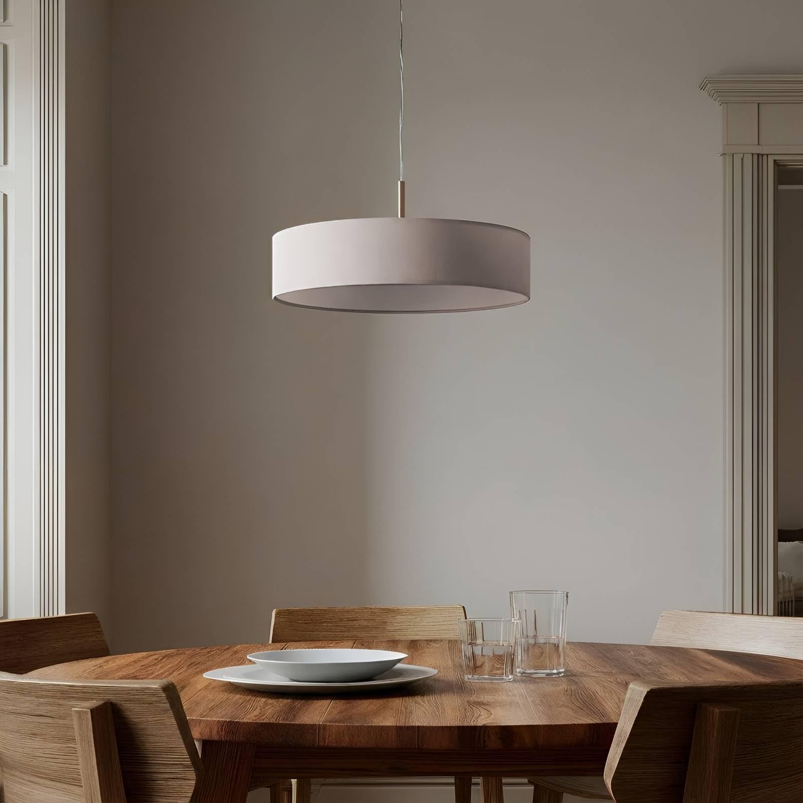 Lindby Lámpara colgante Sebatin (Moderno) en Blanco hecho de Textura, Tela Tejido Seda e.o. para Cocina (3 llamas E27) lámpara textil plafón techo