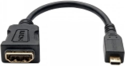 Tripp Lite Micro HDMI macho tipo D a adaptador HDMI hembra, 6 pulgadas - HDMI para dispositivo de audiovideo, TV, tableta PC, teléfono celular - 6 -