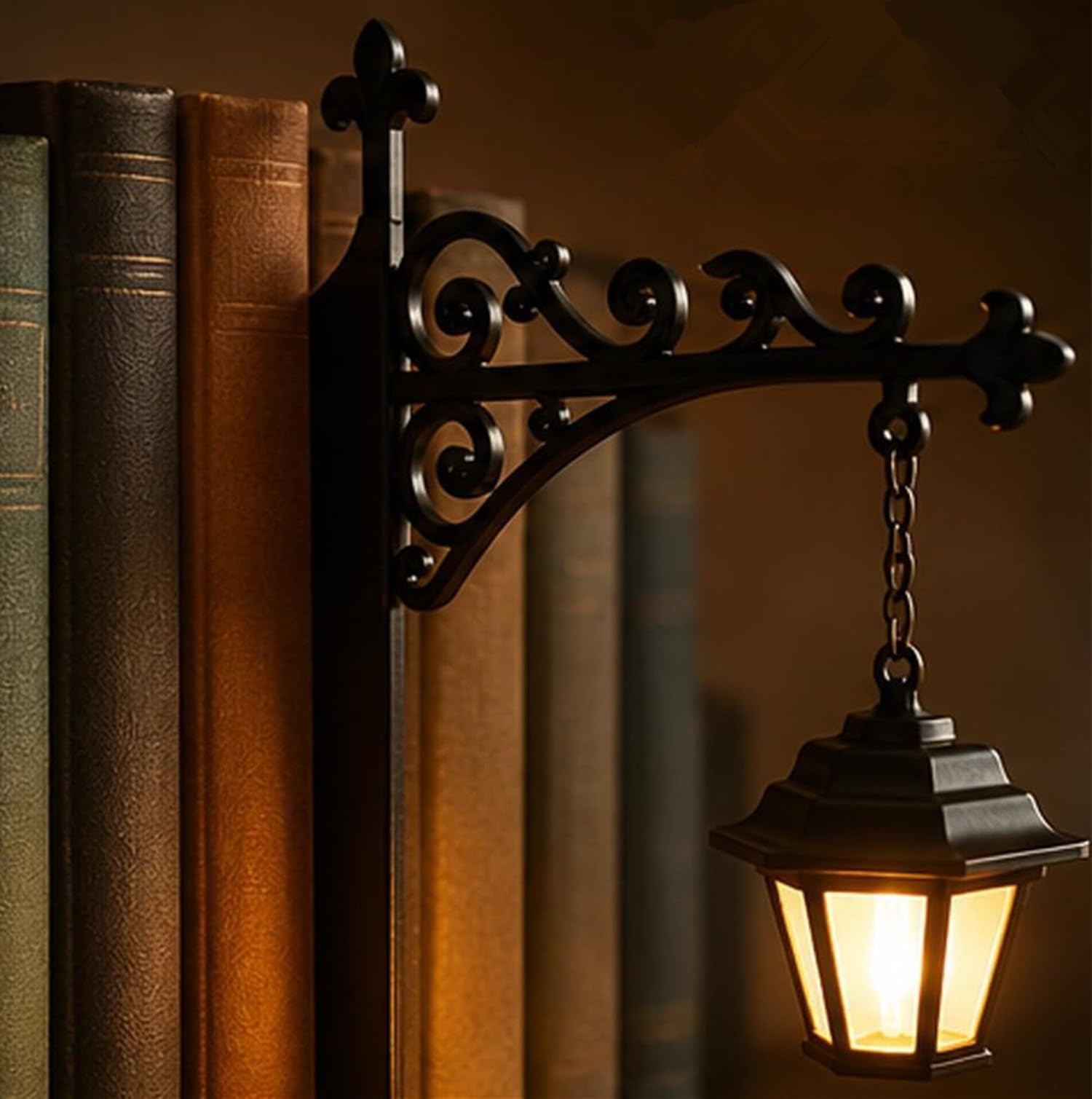 Linterna de biblioteca - iluminación decorativa para estanterías - luces de estante de libros de lectura - lámpara LED antigua para rincón de libros - esquina de lectura (2pcs)