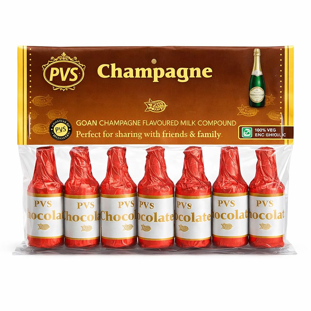 PVS Champagne Flavoured Chocolate Bottles | Goan Champagne Flavour