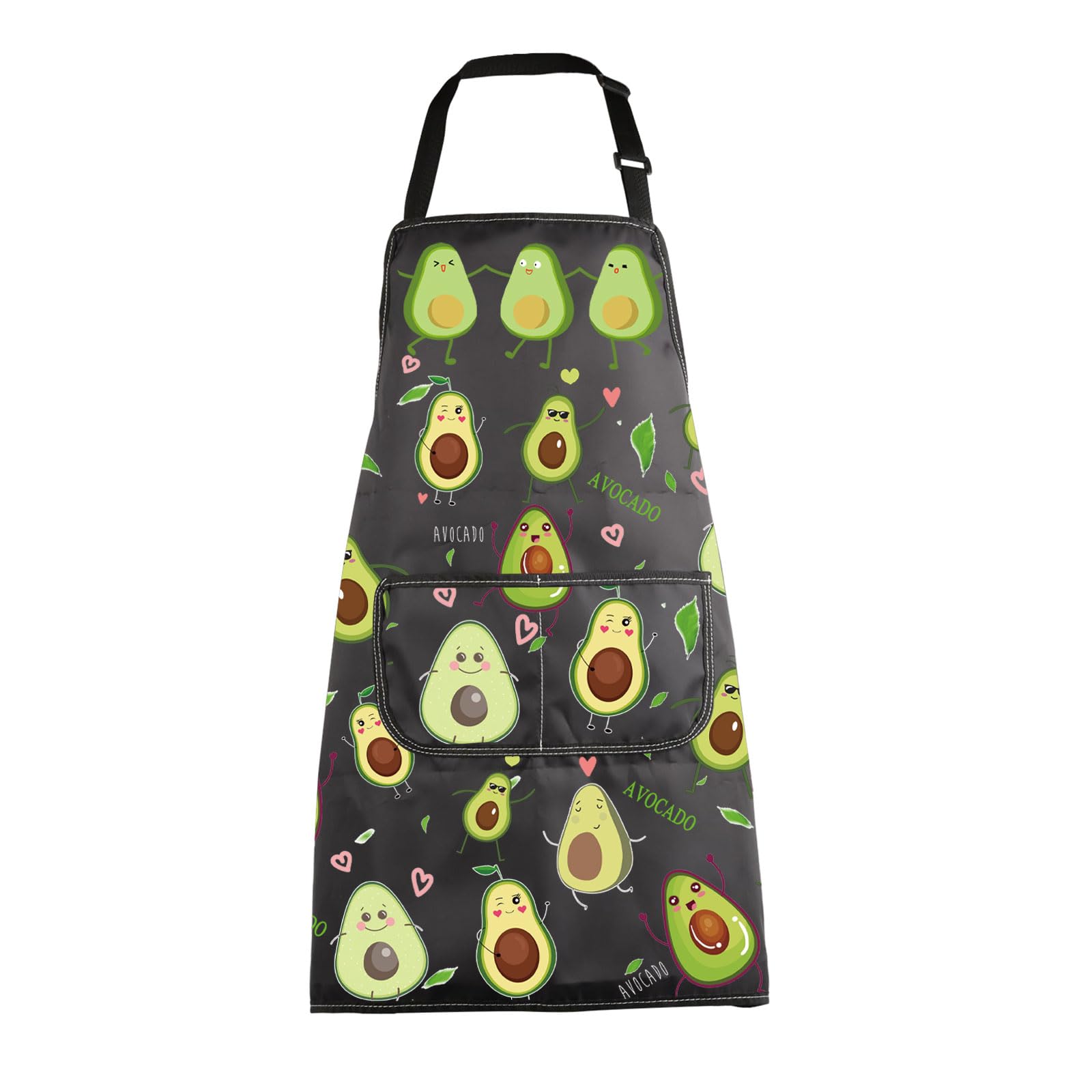MBMSO Funny Avocado Apron Avocado Cooking Kitchen Aprons with Pockets Waterproof Apron for Chef Grilling BBQ Baking
