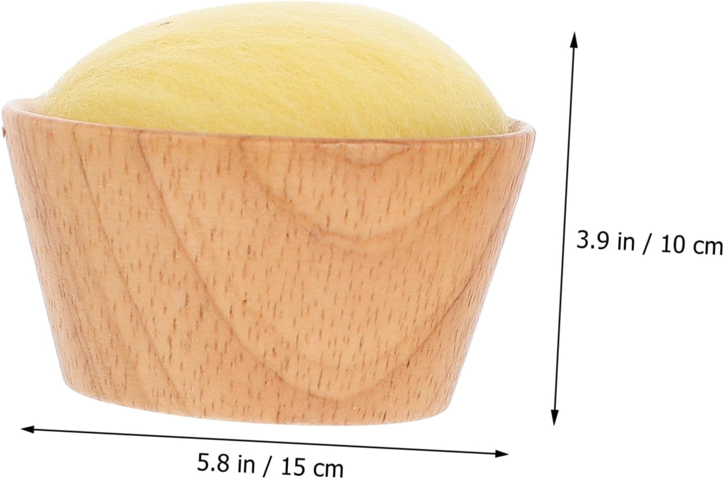 Uonlytech Wool Pin Cushion with Wooden Base Sewing Needle Organizer Practical Half-Round Pincushion for Embroidery and Sewing Accessories