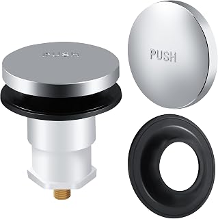 Dreyoo Tip Toe Bath Drain Stopper and Cover Tub Stopper Gasket Placement Cartridge Assembly Compatible with Kohler 1068204, Chrome Polished