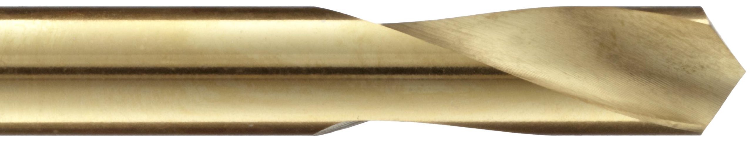 Precision Twist SPLG 120 High Speed Steel Spotting Drill Bit, TiN Coated, Round Shank, Spiral Flute, 120 Degree Point Angle, 1/2