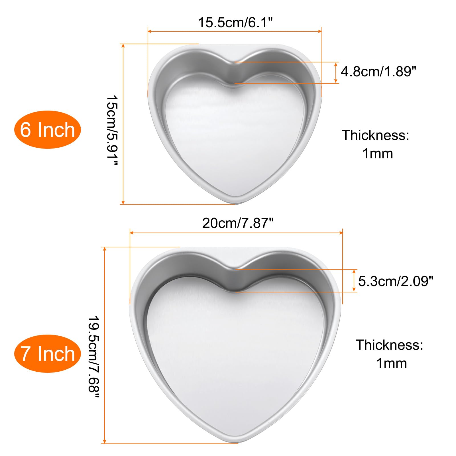 HARFINGTON Heart Shaped Cake Pan with Removable Loose Bottom 6