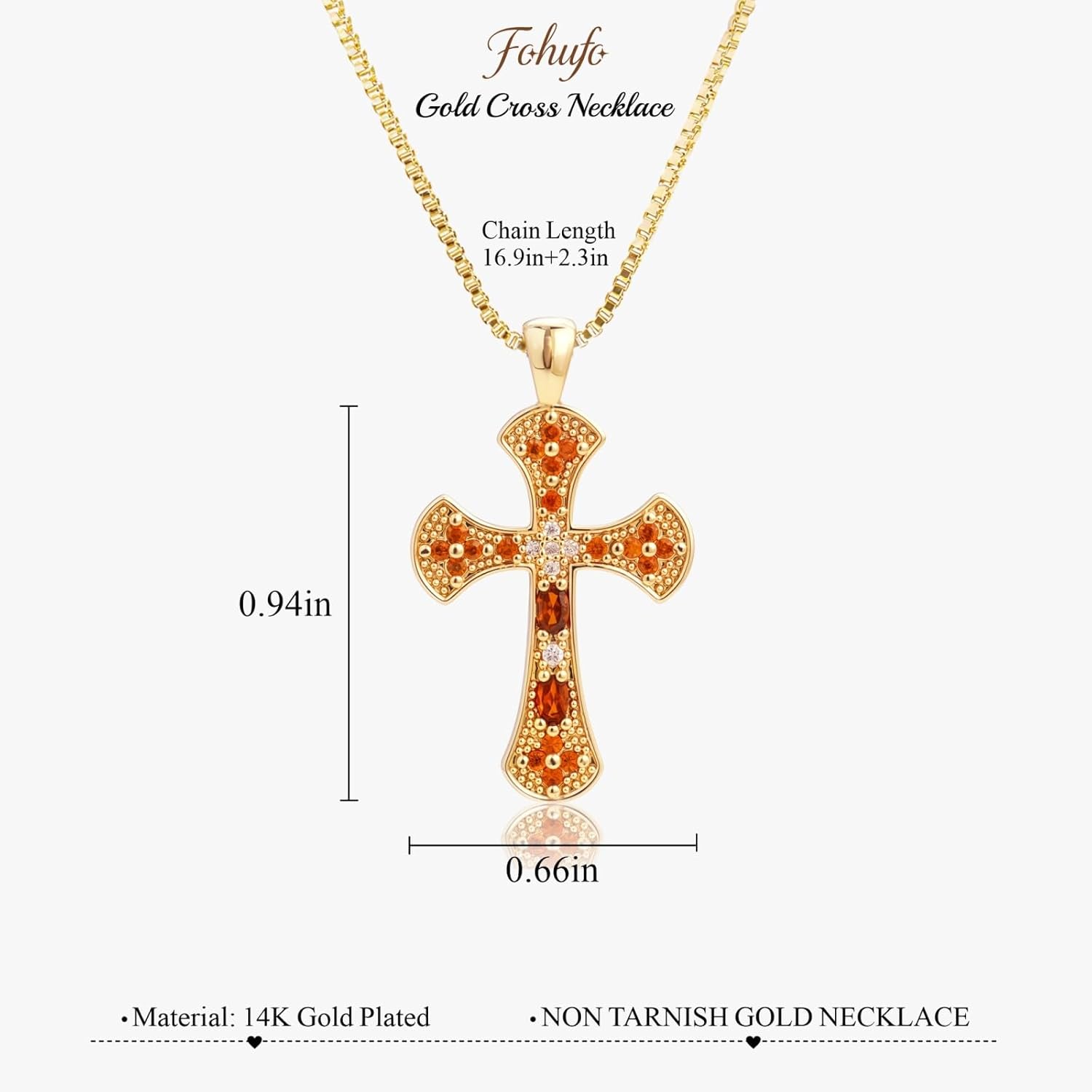 Gold Plated Cross Necklace for Women - 14K Gold Plated Clover Cross Necklace, Christian Gifts for Women Confirmation Baptism Birthday Christmas Gift - Image 6