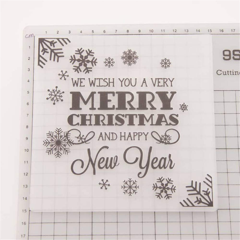 GIVBRO Cartelle per goffratura natalizia, in plastica, stencil per fai da te, scrapbooking, album per capodanno