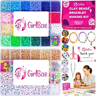 GirlBae 7000pcs Clay Beads Bracelet Making Kit for Girls  Friendship Jewellery Making Kit for Girls with Clay Beads for Jewelry Making - Friendship Bracelet Making Kit for Kids Adults