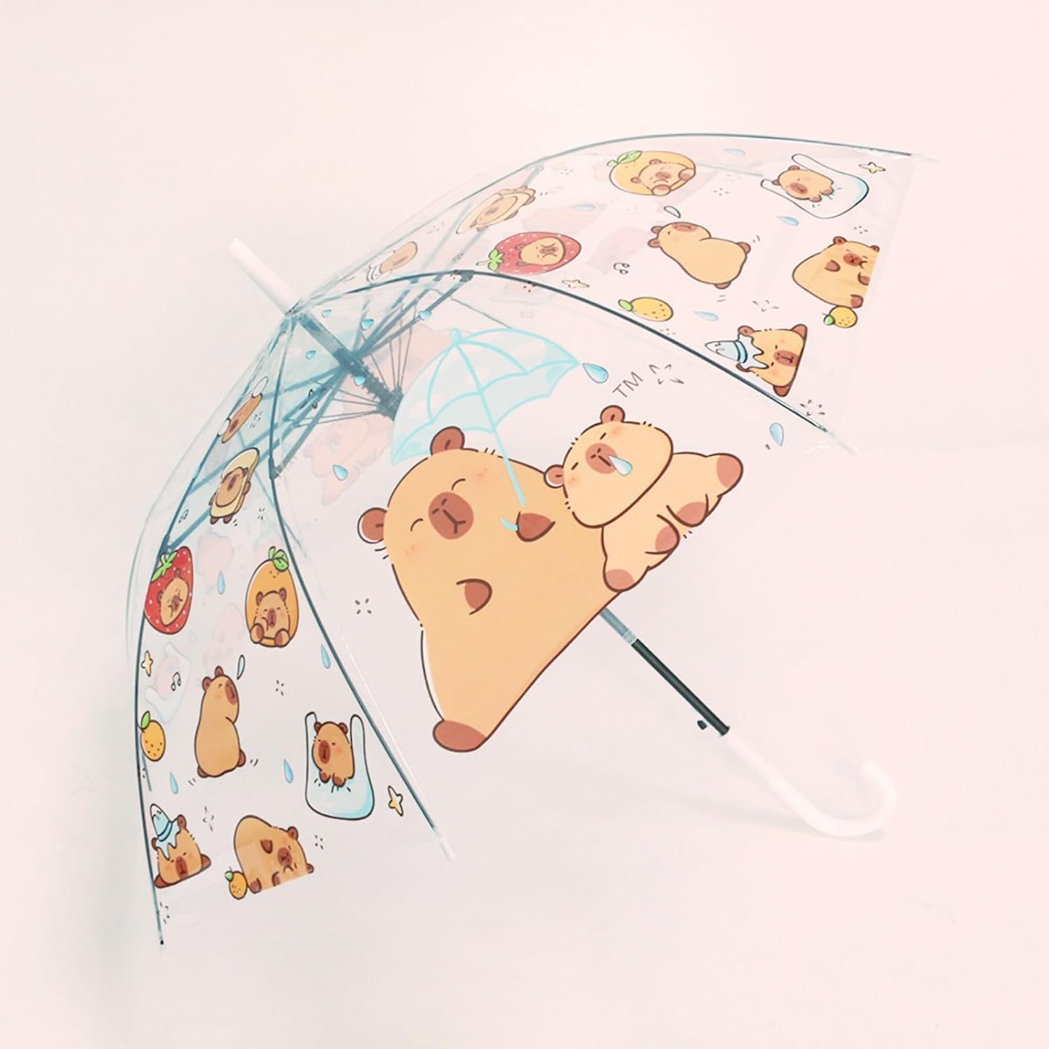 Jellyfish Transparent Umbrella, Romantic Creative Cute Automatic Open J Hook Handle Clear Umbrella Set, Birthday Gift Christmas Gift