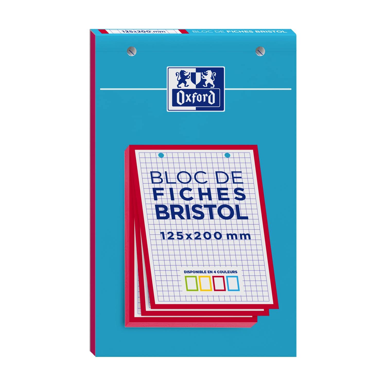 OXFORD Lot de 10 Blocs de 30 fiches bristol 125X200 perforées Q5/5 rouge