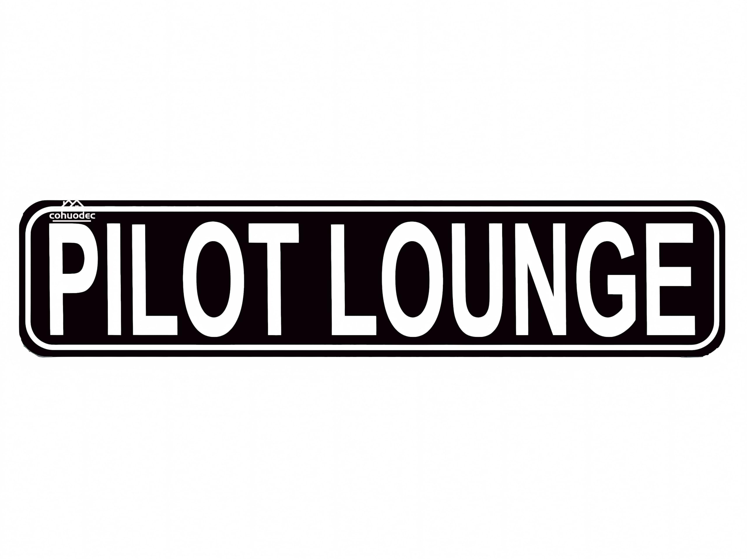 Pilot Lounge Decor,Aviation Airplane Or Plane Hangar Metal Sign Door Name Plate Plaque Novelty Sign for Farm House Garage Wall Decor Black Tin Sign 4x16 Inch
