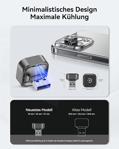 Spedal 2026 CarPlay Wireless Adapter — Ultra Mini 2-in-1 Android Auto Adapter, WiFi 6 & Bluetooth 5.4, Plug & Play für kabellose Freiheit, Schnelle Automatische Verbindung, Stabil & Verzögerungsfrei - 4