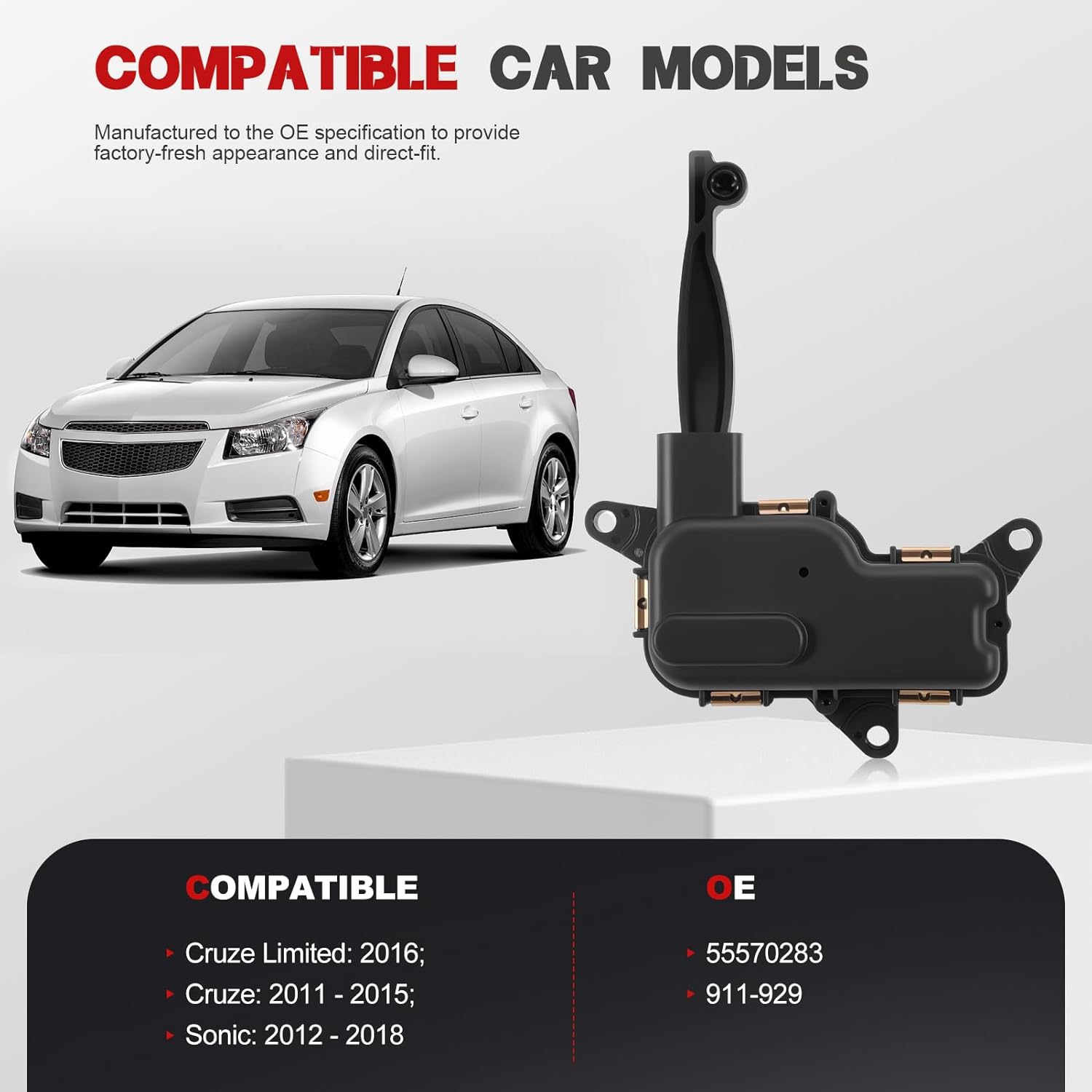 911-929 Intake Manifold Runner Control Valve with Brass Ball Stud Replacement for Cruze 2011-2015 Cruze Limited 2016 Sonic 2012-2018 Replace 55570283