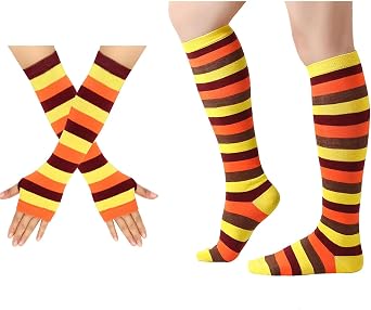 Thanksgiving Costume Turkey Socks Thanksgiving Day Turkey Arm Sleeve for Women