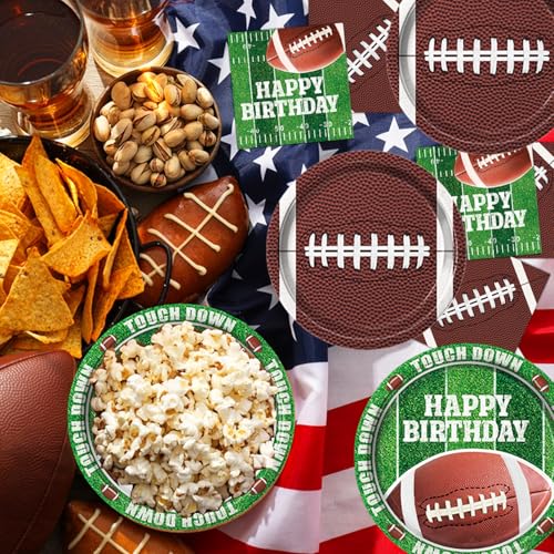 Football Birthday Party Decorations, Football Party Supplies Includes Plates, Napkins, Cups, Banner, Balloons, Tablecloth for Football Birthday Party Football Game Day, Serve 20 - Image 5