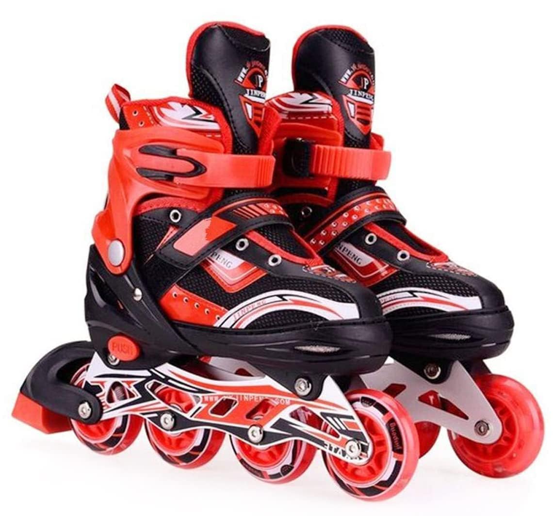 OBIXO New Inline Skates, Adjustable Inline Roller Skates for Boys Kids & Girls, 7 to 14 Years Unisex Outdoor Skating Shoes Roller Blades Featuring Wheels for Skating (RED) (B0CGW2W8C8) Amazon Price History, Amazon Price Tracker