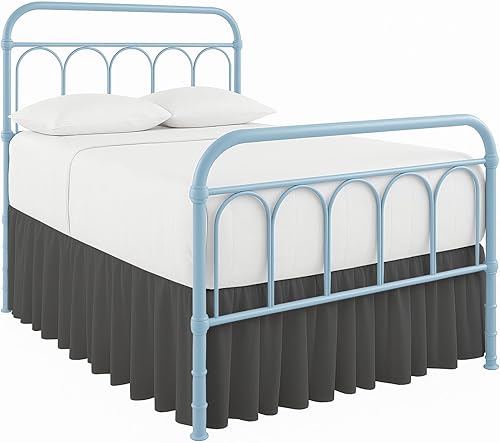 Falda de cama Cottingon Twin de 12 pulgadas de caída con esquinas divididas, 100% microfibra suave y elegante, volante antipolvo con plataforma,