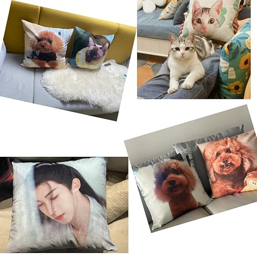 Miniatura 9 de Custom Cushion Covers Printed on Both Sides Personalized Sofa Bed Pillowcases with Your Wedding Photo Custom Photo Pillowcases for Pets Size 60x60cm