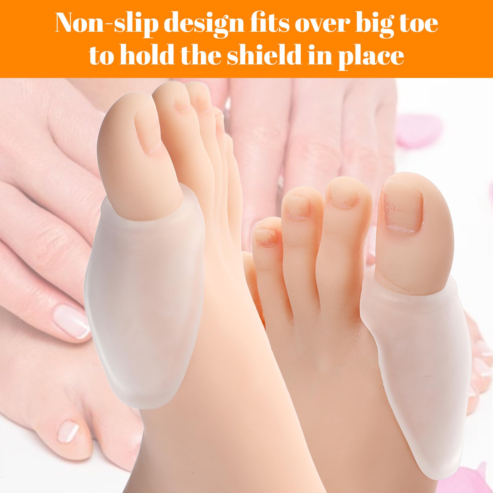 Kifmurase 12 protectores de cojín de gel transparente para juanetes, correctores de cojín de gel, protectores de alivio de juanetes suaves con separador para realinear el dedo gordo del pie y aliviar