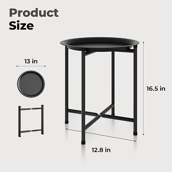 Bamworld Plant Stand Indoor Tall Plant Table for Large Plants Outdoor Plant Stool Metal Plant Holder for Patio Garden Balcony Living Room Black