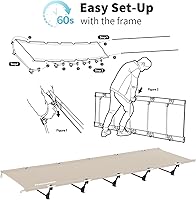 Vista 7 de Naturehike Catre de Camping Ultraligero, Catre de Tienda Plegable Fácil de Ensamblar, Cama de Camping Compacta y Portátil para Camping, Montañismo