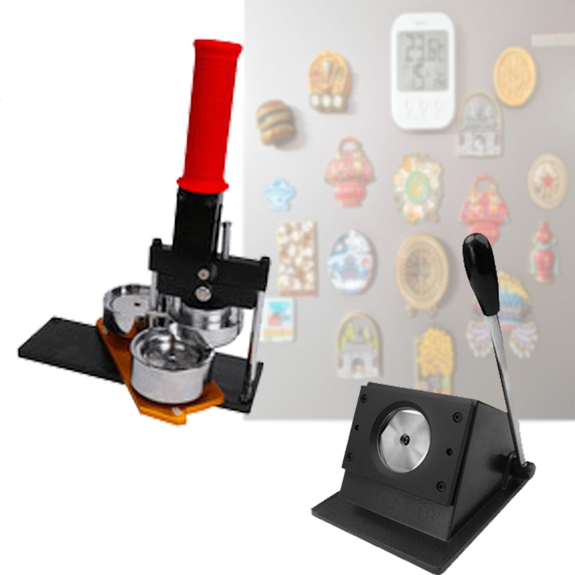 58 * 58mm Professional Metal Badge Maker, Fridge/Magnet/Button/Album/Keychain/Mirror/Bottle Opener/Badge Making Machine(Press Machine+Paper Cutter)