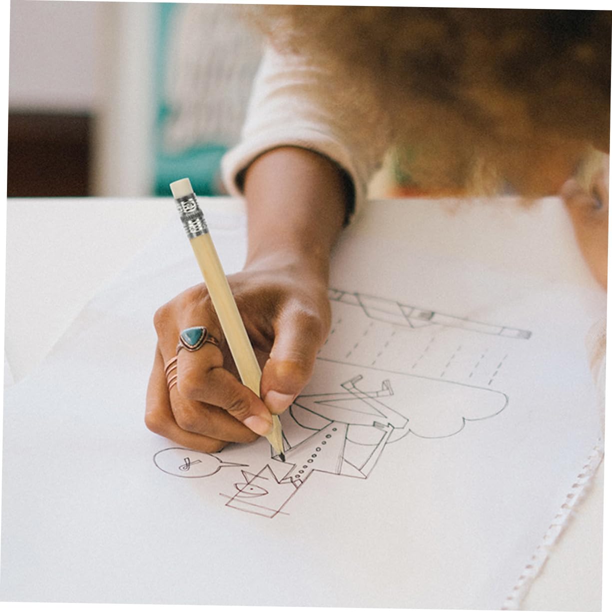 Housoutil 5 series Lápices Redondos Para Artistas Lápices Para Volver A La Escuela Para Escribir Para Dibujar De Carbón Pequeños De 100 piezas x 5