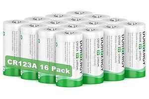 CR123A Camera Battery: 16 Pack, 10-Year Shelf Life, High Power