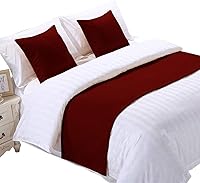 Vista 2 de Elegant Decor Camino de cama de 800 hilos con fundas de cojín de 2 piezas, 100% algodón egipcio, lujosa calidad de hotel de primera calidad