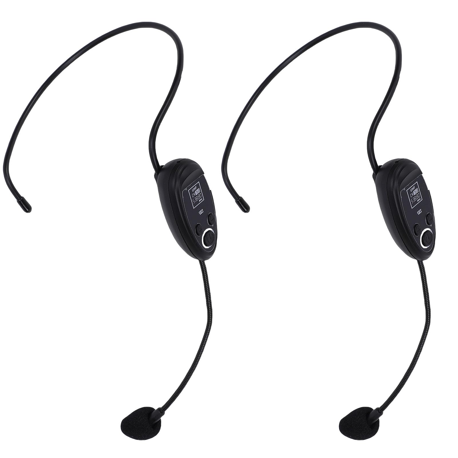Annadue Microfono Ad Archetto Wireless 2.4G UHF, Microfono Lavalier Wireless con Connettore da 3,5 Mm e 6,35 Mm per Insegnamento, Fitness, Guida Turistica, Amplificatore vocale. (1 per 2)