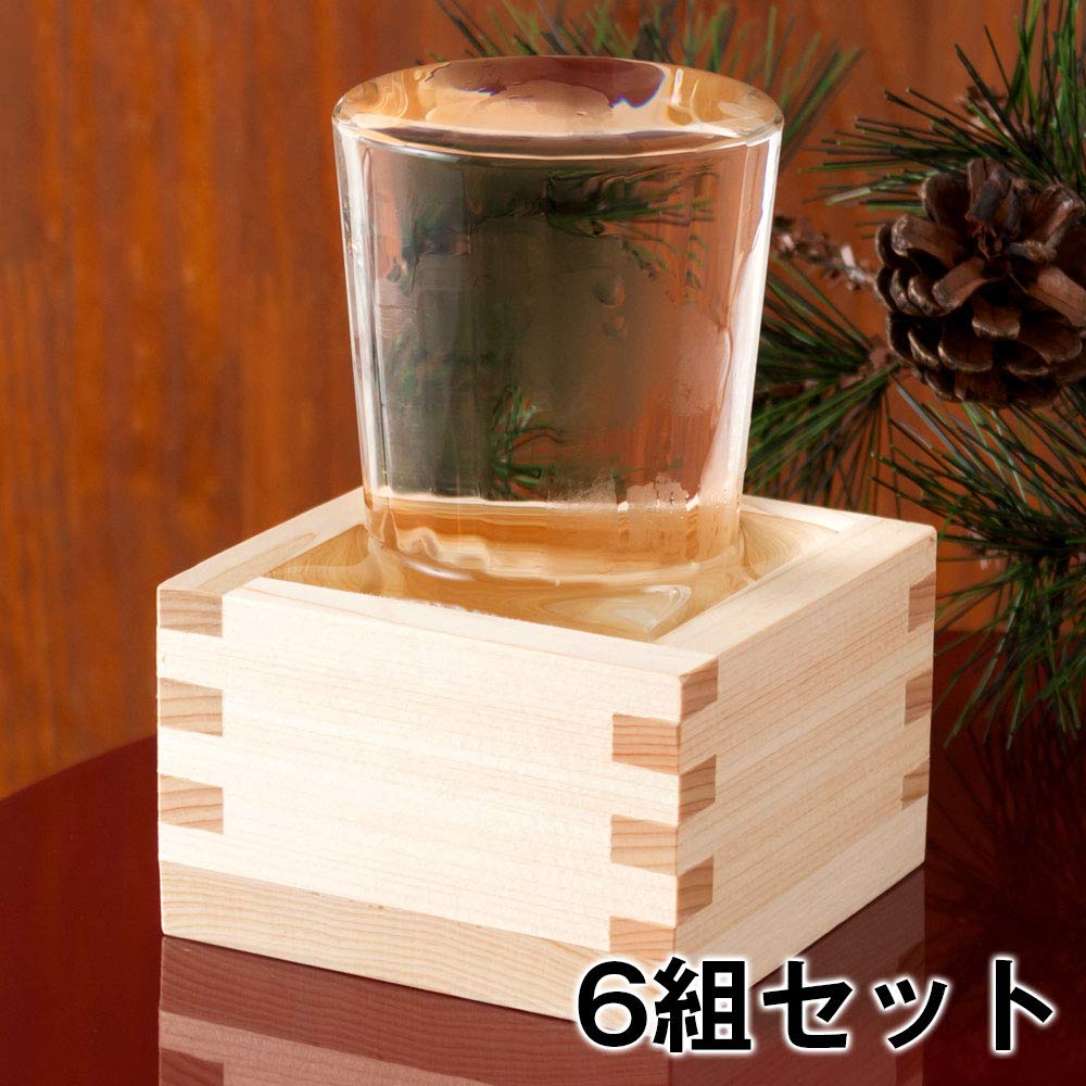 Amazon.co.jp: 店舗様向け日本酒『枡酒』220ml6組セット冷酒グラス