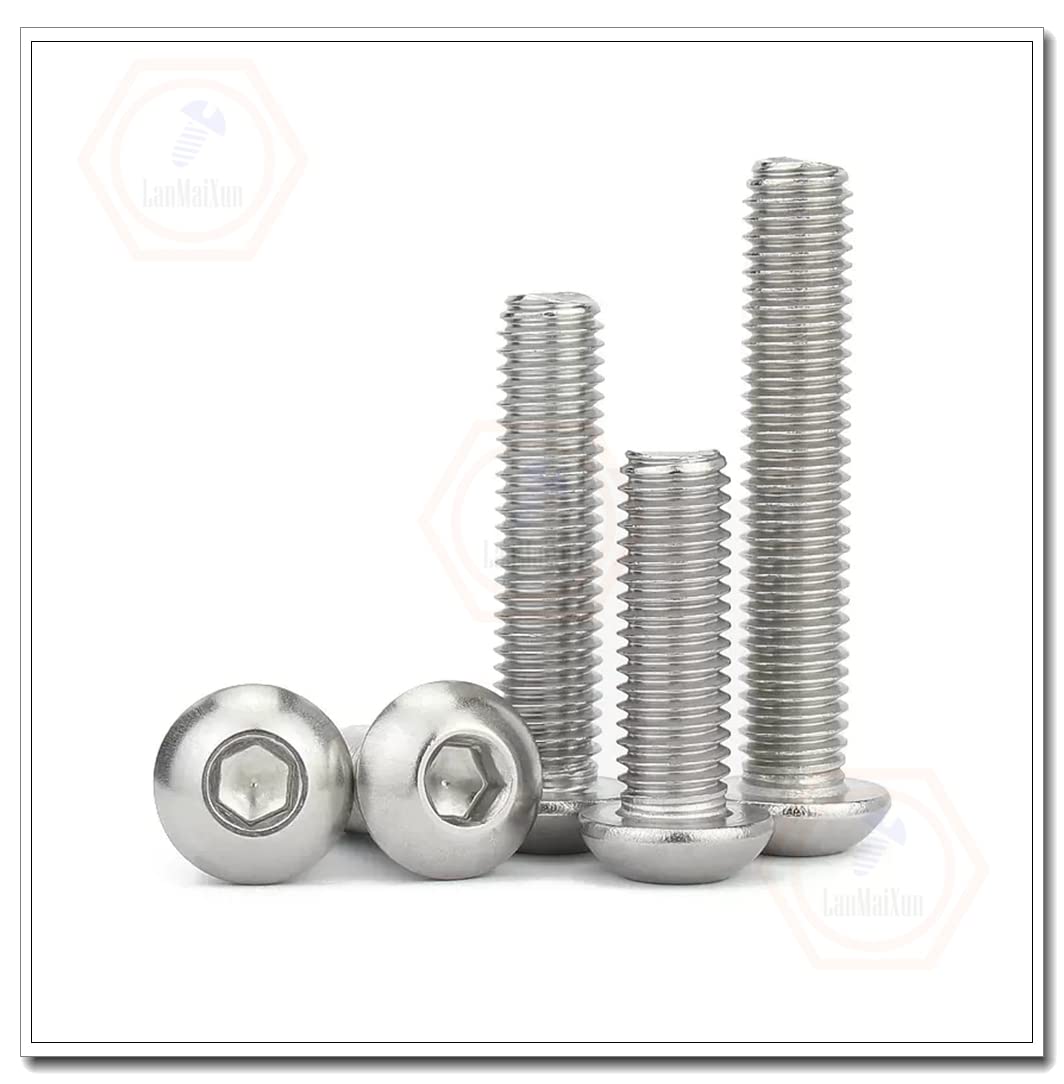 5pcs M6×140mm Metric 304 Stainless Steel Hex Socket Button Head Cap Screws Bolts