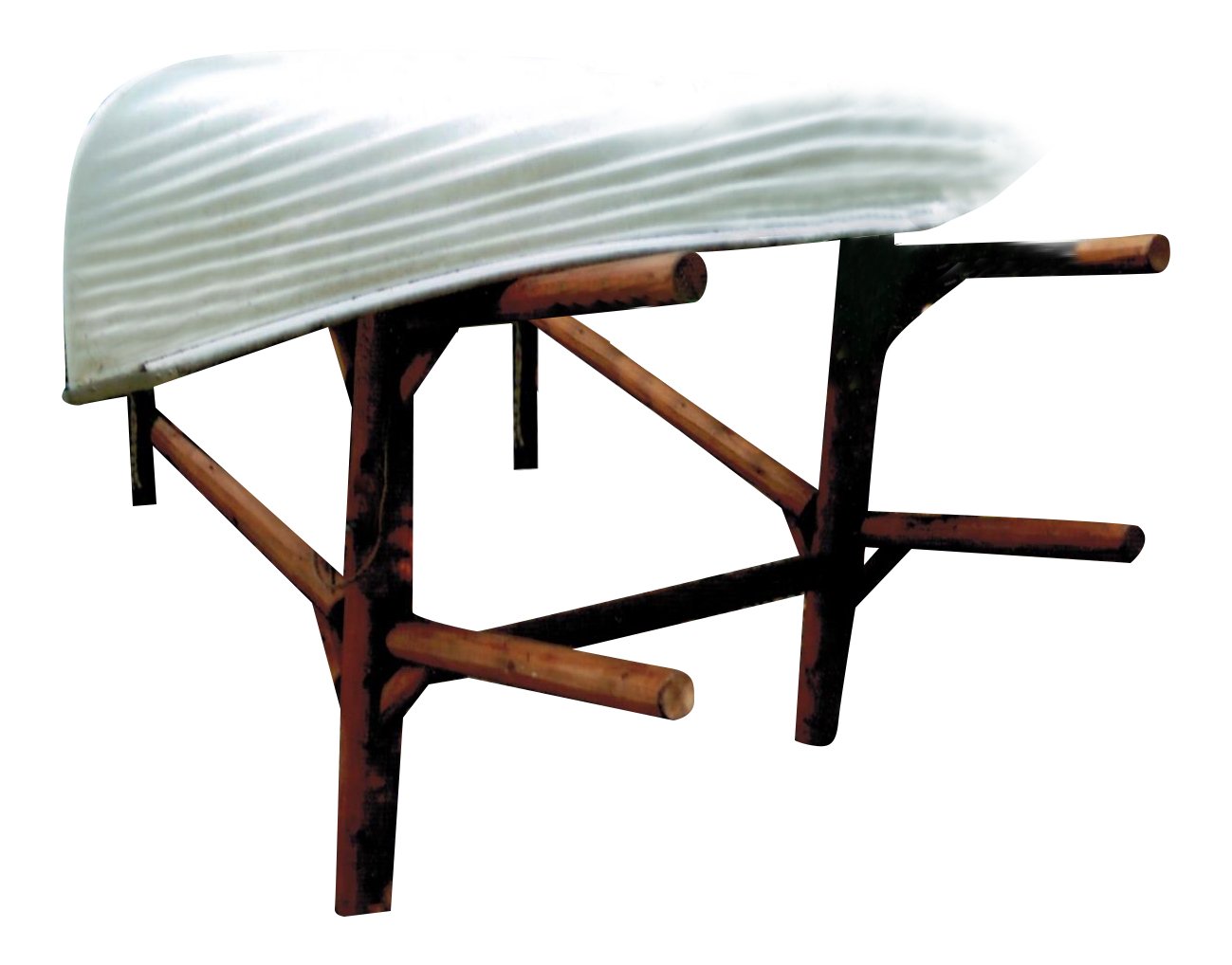 Log Kayak Rack - 4-Place Buried-In-Ground Kayak Log Rack, Outdoor Kayak Storage Racks, Surfboard, Canoe Storage, SUP Outdoor Kayak Racks - Canyon Brown