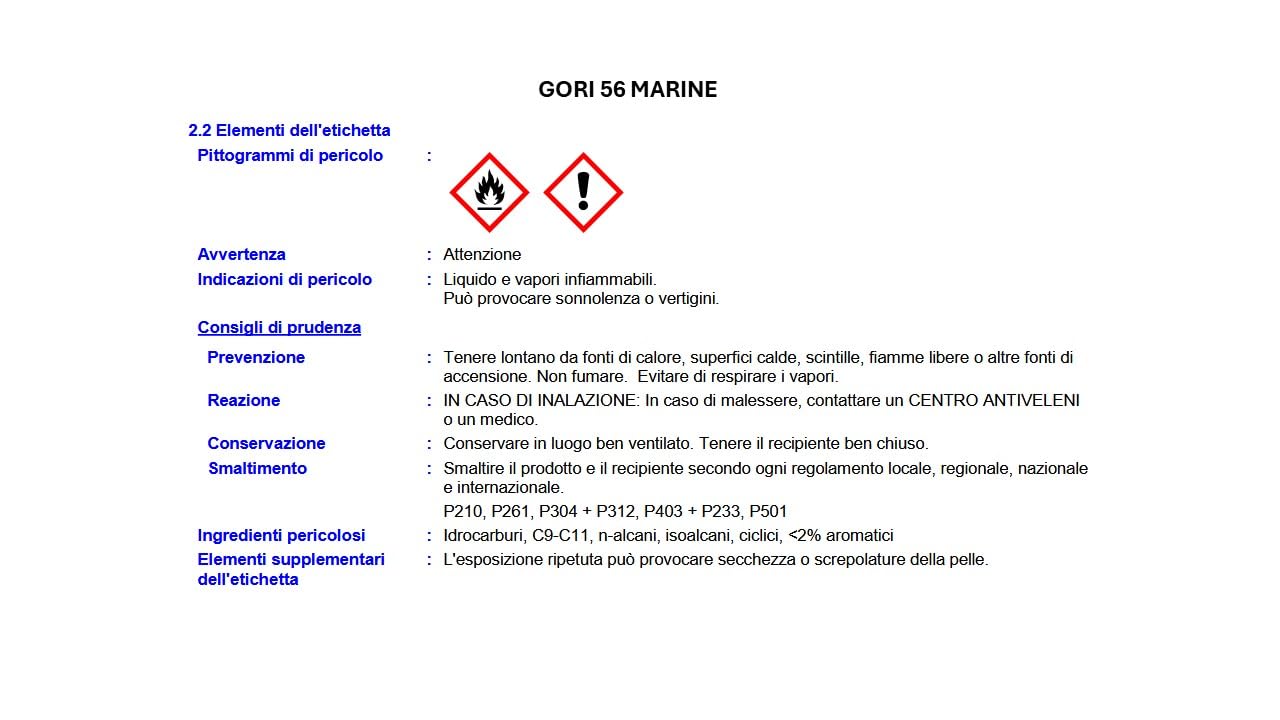 Gori 56 MARINE incolore 2,5 l - Vernice marina per barche