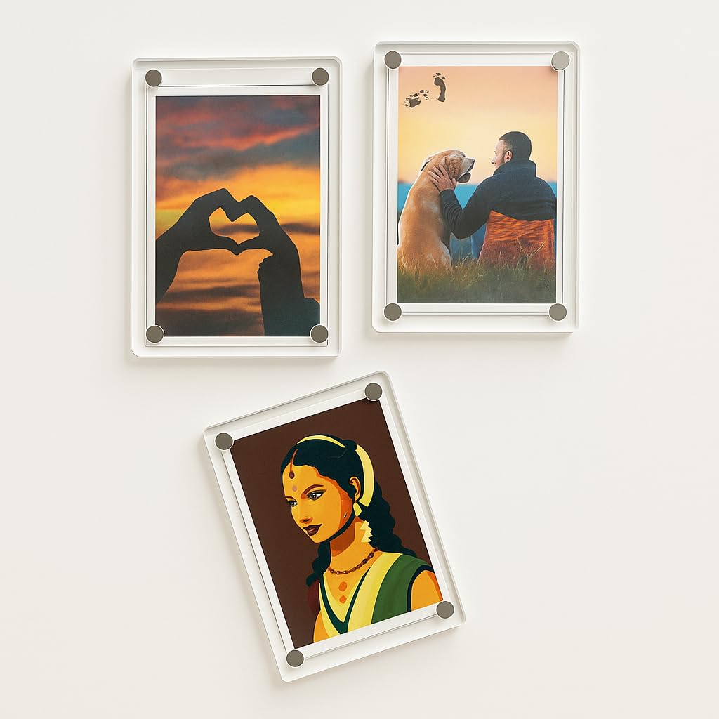 アイドル PondPhuwin MAGNET FRAME PHOTO Premium Clear Acrylic Magnetic Photo Frame | Durable Fridge Magnet