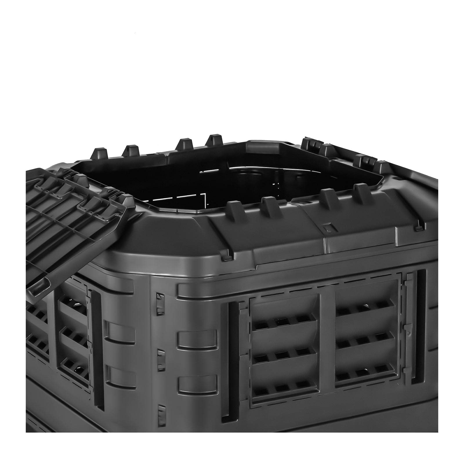 HT-M-COMP-1120 kompostownik ogrodowy, 1120 l, nawadnianie kropelkowe, wentylacja, szybki kompostownik z tworzywa sztucznego, pojemnik na kompost, polipropylen, pojemnik na kompost