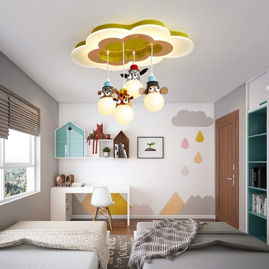 Amazon Co Jp シャンデリア照明 天井ファン 子供部屋 Ledシーリングライト 男の子 女の子 雲 カートゥーン アニマル プリンセス ルーム照明 クリエイティブ 子供用 おもちゃライト アニマルライト 45cm 17 7 Inches ホーム キッチン