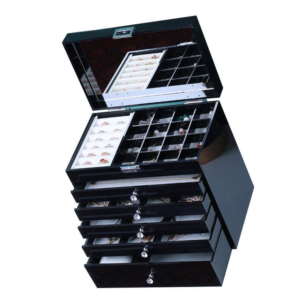 SDdPulse Jewellery Boxes Acrylic Large Capacity Jewellery Chest with Crystal Handle Jewellery Organiser for Rings Earrings Necklaces Jewelry Box for Women,