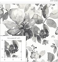 Vista 9 de NextWall Watercolor Flower Peel and Stick Wallpaper (Inkwell)