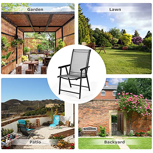 2er Set Klappstühle Von RELAX4LIFE - Gartenstuhl Mit Armlehnen, 150 Kg Belastbar