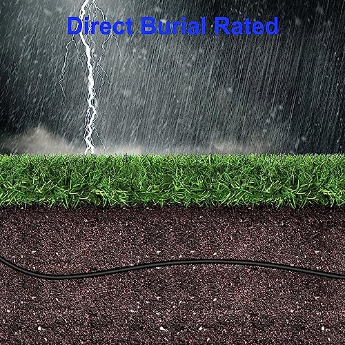 Image of 50 Meter Cat6 Heavy Duty Outdoor Cable Weatherproof /UV Resistant 1000mbps Ethernet Suitable for Direct Burial Installations cat6 Patch LAN Internet Network Cord- Black