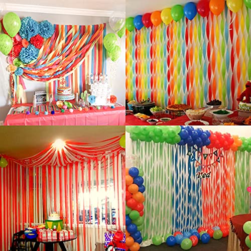 Crepe Paper Streamers In 6 Rolls, Decors For Birthday Wedding Festival Ornament Graduation Colorful Candyland Party Backdrop, Rainbow Diy Supplies, Art Crafts #TOP6