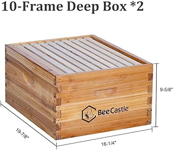 BeeCastle 10 Frame Langstroth Bee Hive Coated with 100