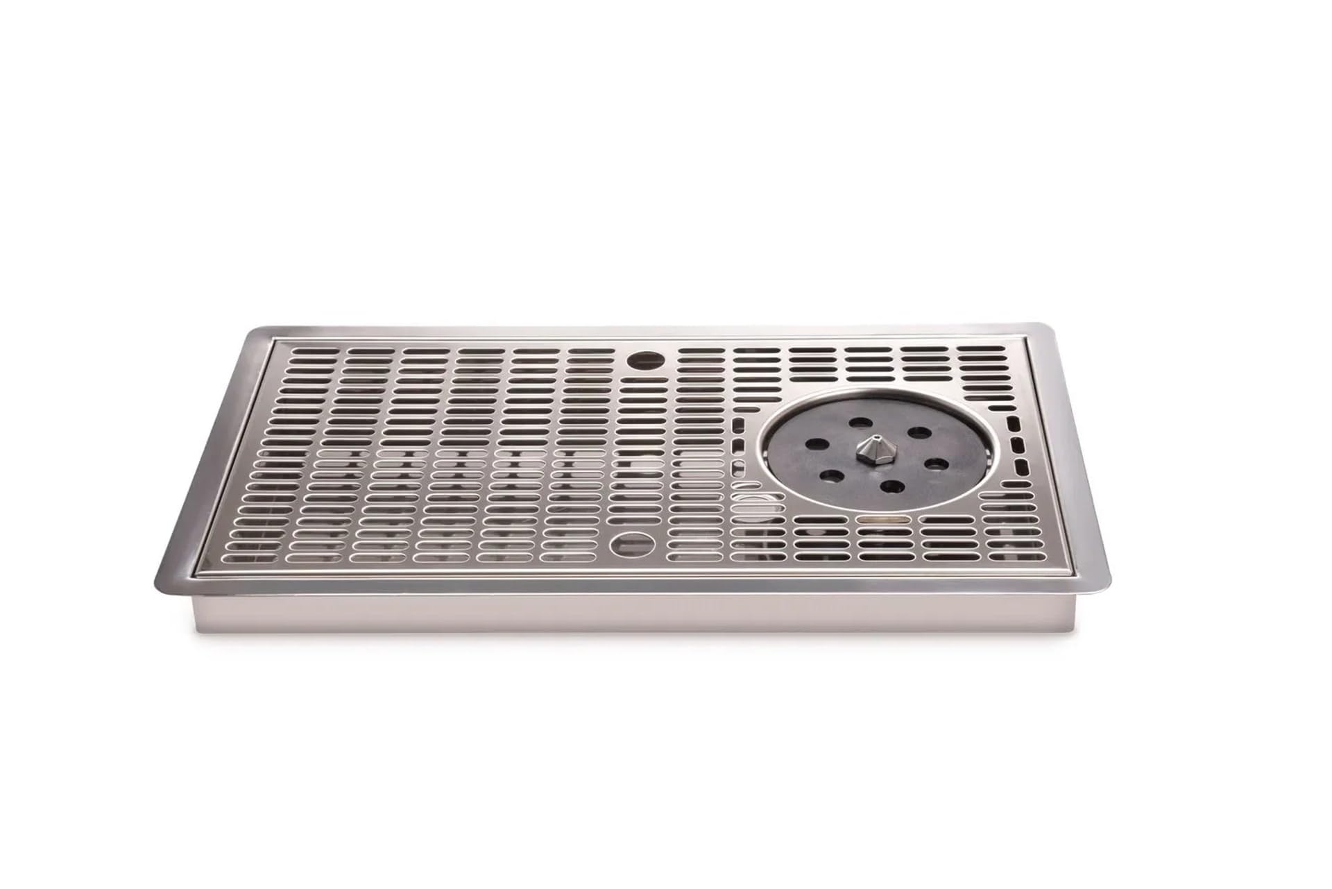 ich-zapfe Tropfblech Abtropfschale Edelstahl 430x245x30 mm mit Gläserdusche