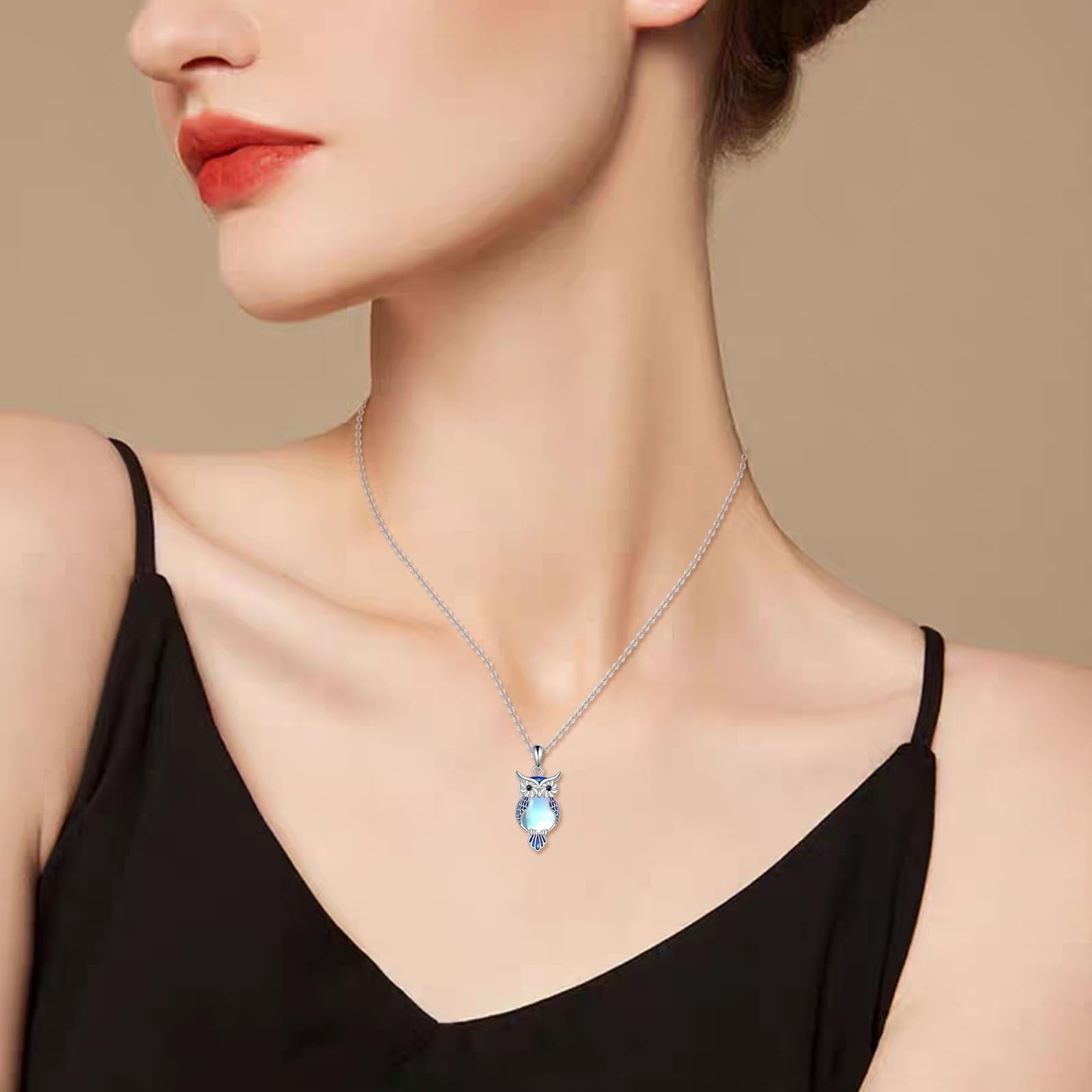 YFN Collana con animali con pietra di luna in argento Sterling con simpatici animali regalo per le donne