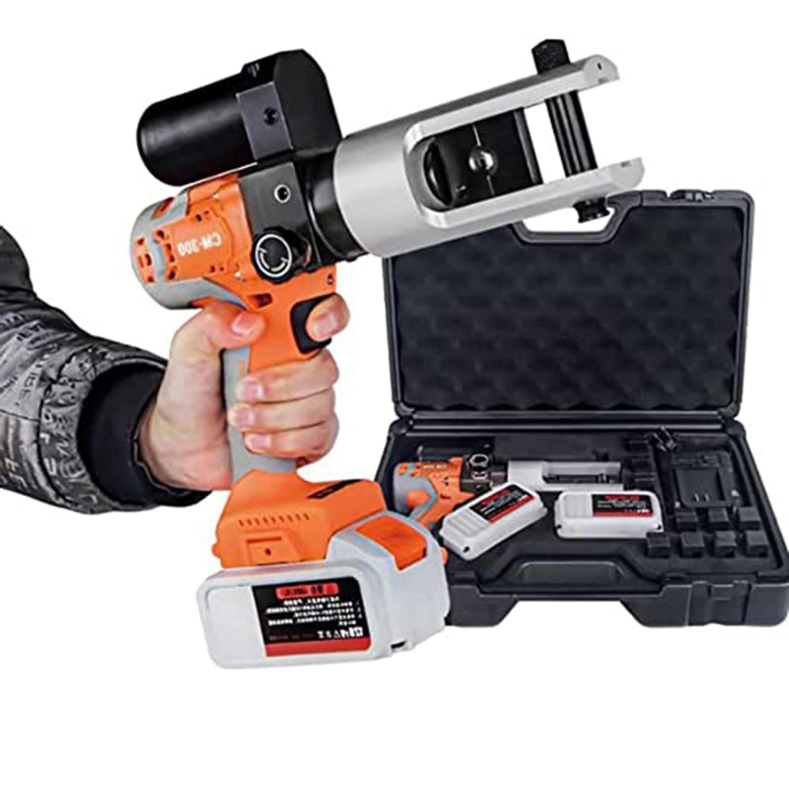 Pince à sertir hydraulique électrique 18V avec têtes de serrissage